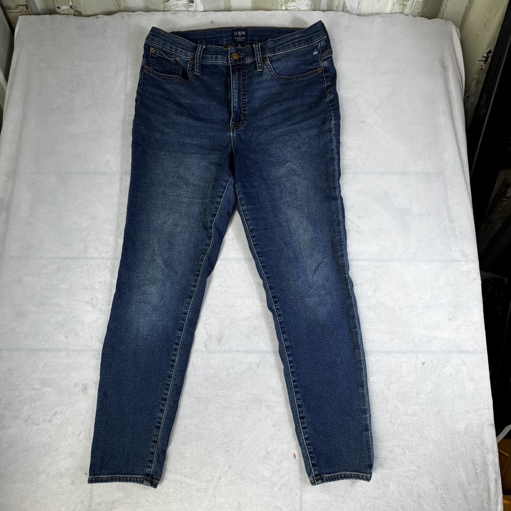 J.Crew Womens Skinny Jeans Blue Denim 10" High‎ Rise Classic 5-Pockets Size 31